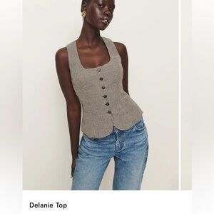 Reformation Houndstooth Delanie Top Vest